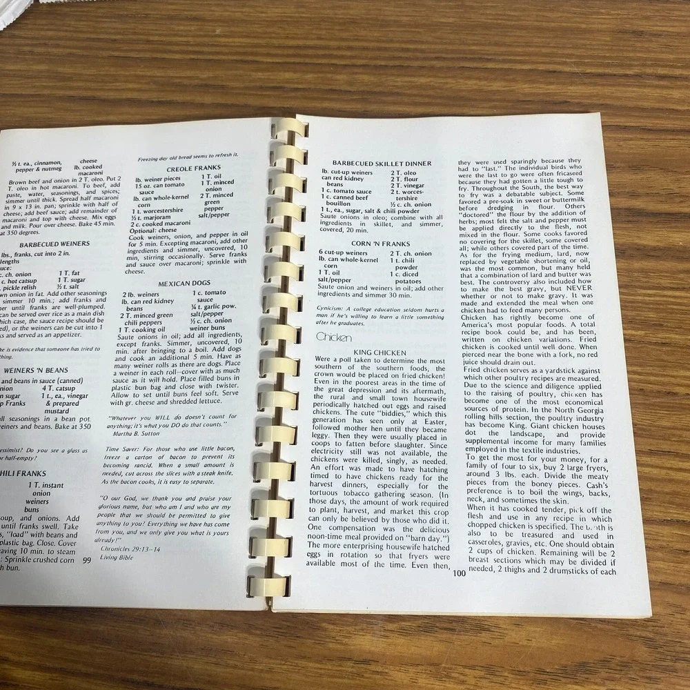 Vintage Southern Literary Cookbook Audrey Cash Jacksonville FL 1978 Ring Bound